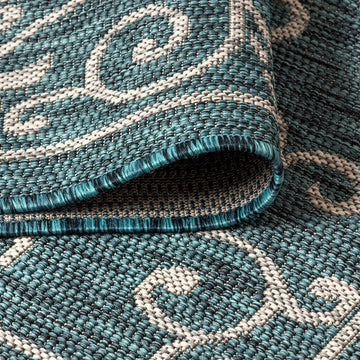 Charleston Vintage Filigree Textured Weave Indoor/outdoor Octagon Rug
